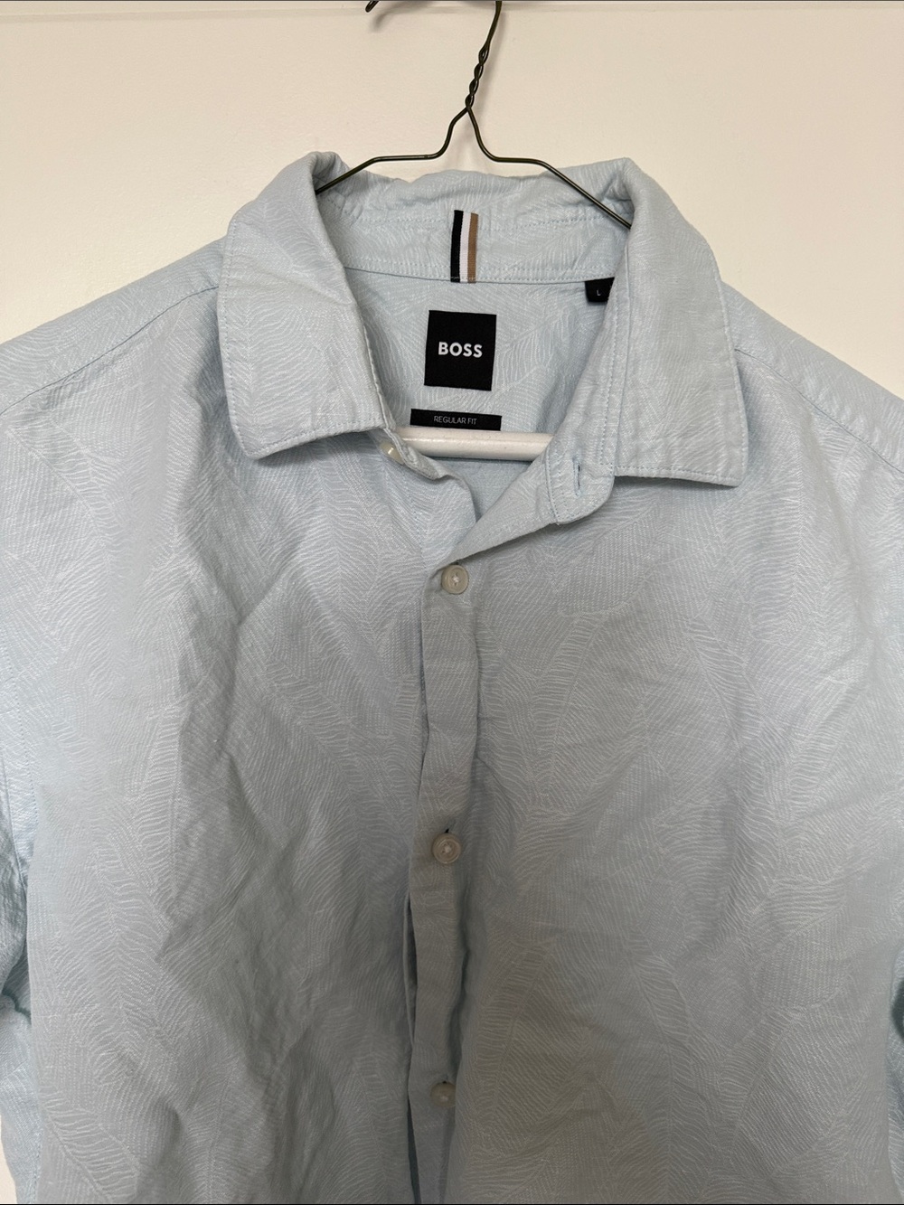 Boss Light Blue Men's Casual Button-Down Shirt